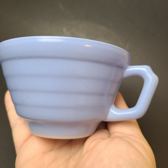 Lot (3) Vintage Hazel Atlas Platonite Moderntone Sugar Bowl & Two Cups Mugs - Picture 11 of 15